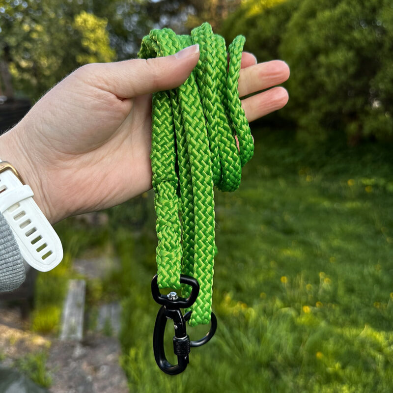 13mm neonvihreä litteä köysitalutin, 250cm